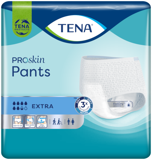 TENA ProSkin Pants Extra — mīkstas vīriešiem un sievietēm piemērotas jostbikses pret urīna nesaturēšanu