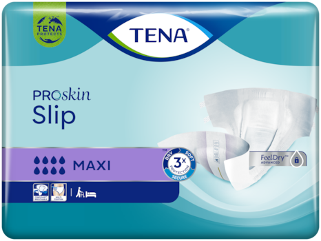 TENA ProSkin Slip Maxi | Eéndelig incontinentiebescherming met bevestigingsstrips