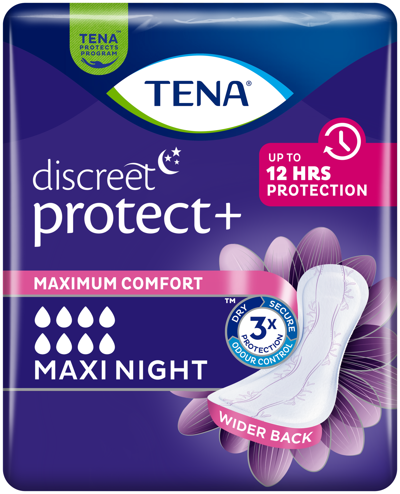 TENA Discreet Protect+ Maxi Night | Inkontinenssisuoja