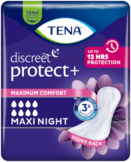 TENA Discreet Protect+ Maxi Night | Incontinence pad - Women - TENA Web ...