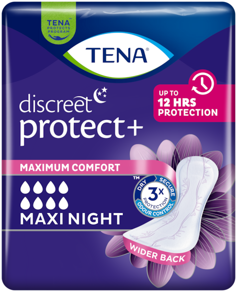 TENA Discreet Protect+ Maxi Night | Pakete, kas paredzēta urīna nesaturēšanas gadījumiem
