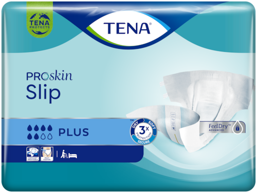 TENA ProSkin Slip Plus | Protection d’incontinence de type change complet avec attaches