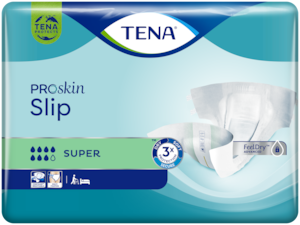 TENA ProSkin Slip Super  Alt-i-et-produkt, tapeble med lukketape til beskyttelse mod inkontinens