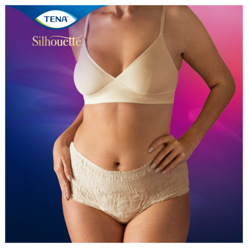 TENA Silhouette - Women's High Waist Incontinence Underwear in Crème Colour