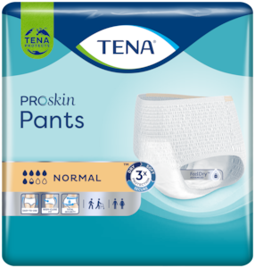 Nohavičky TENA Pants Normal sú jemné naťahovacie inkontinenčné nohavičky pre mužov aj ženy
