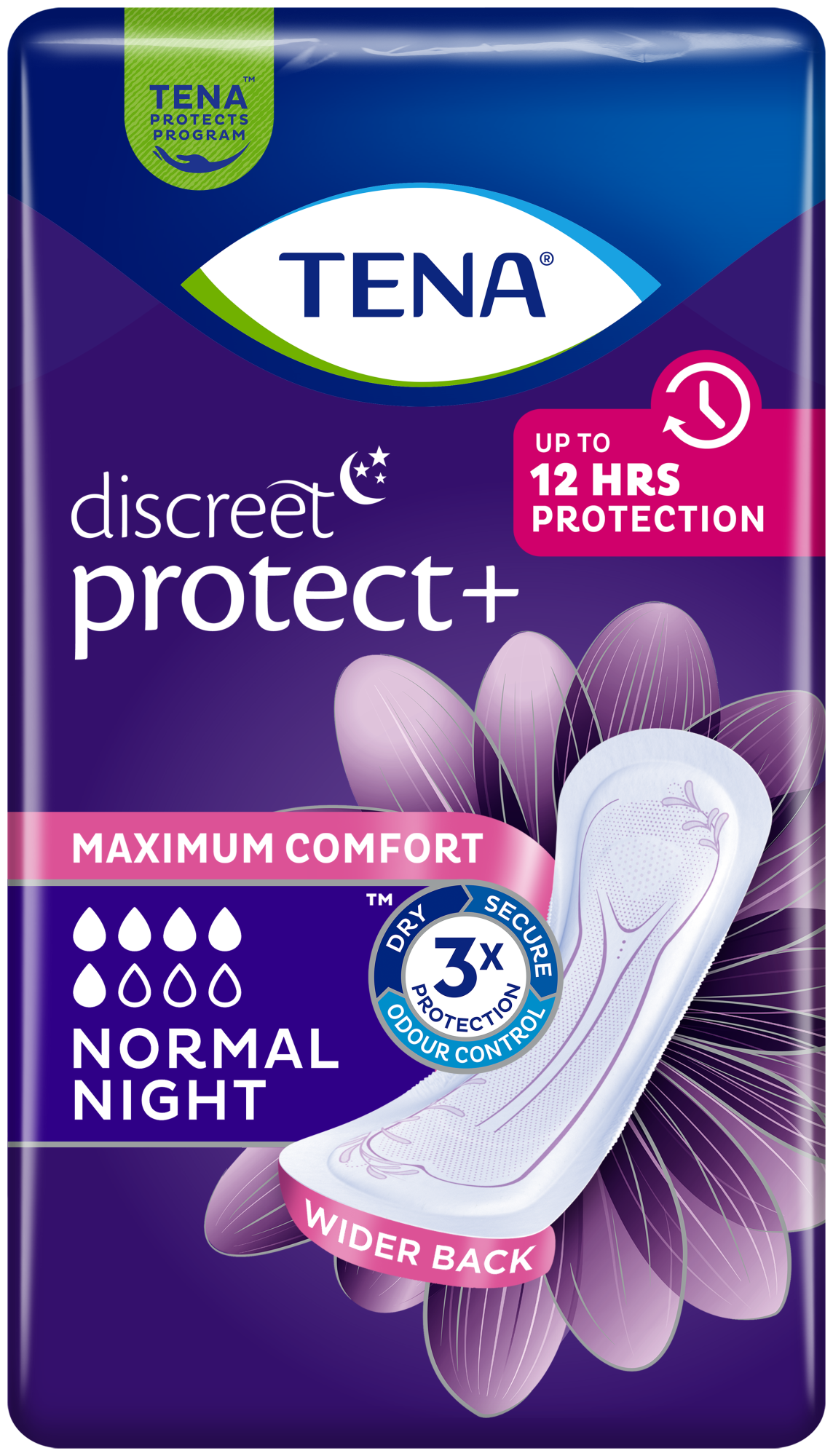 TENA Discreet Protect+ Normal Night | Inkontinenssisuoja