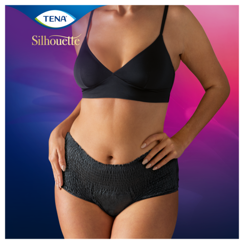 TENA Silhouette - Women's High Waist Incontinence Underwear in Black