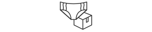 Icon illustrating a pair of TENA Silhouette Washable Absorbent Underwear and a package slightly behind.  