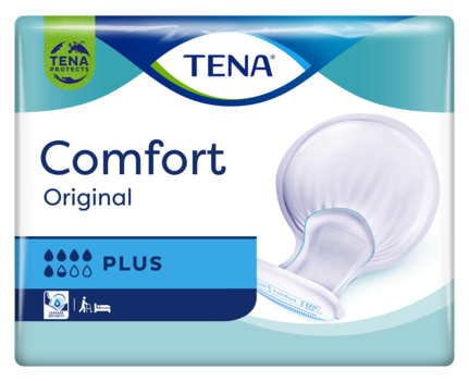 TENA Comfort Original Plus paketes — paredzētas vidējai līdz spēcīgai urīna noplūdei, veicina ādas veselību 