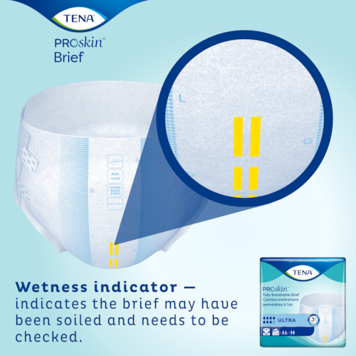 Incontinence brief with wetness indicator