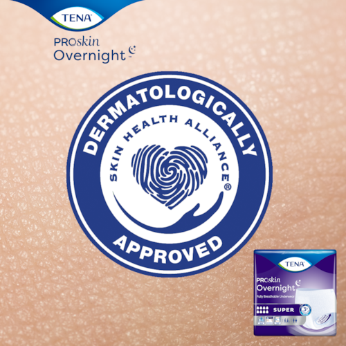 TENA ProSkin Overnight Underwear are accredited by Skin Health Alliance