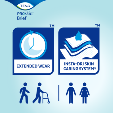 TENA Incontinence briefs with tabs has extended-wear protection