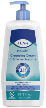 TENA ProSkin Cleansing Cream Fragrance Free | For full body cleansing without water
