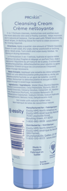 Back of pack of Cleansing cream with ingredients