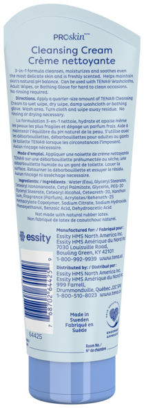 Back of pack of Cleansing cream with ingredients