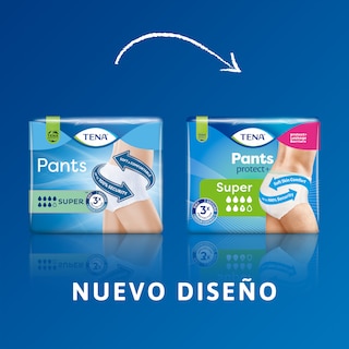 Nuevo diseño de TENA Pants protect+ en comparación con el producto anterior