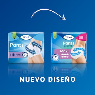 Nuevo diseño de TENA Pants protect+ en comparación con el producto anterior