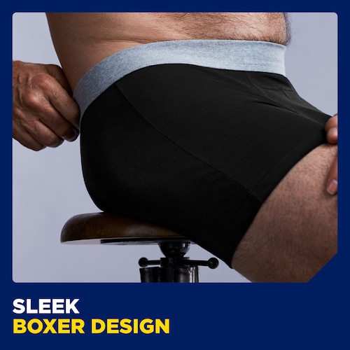 Sleek boxer design - Black with grey trim