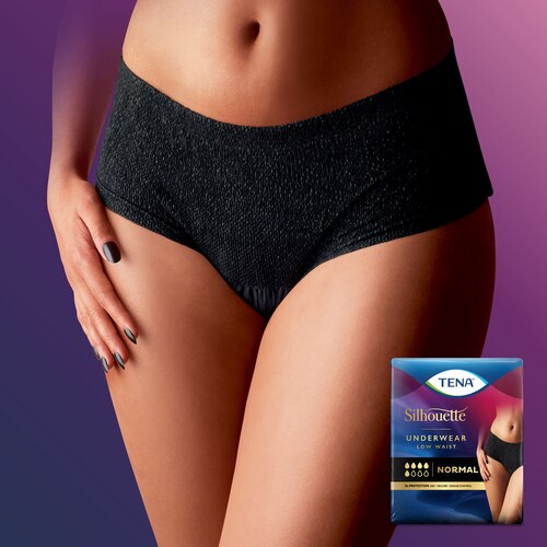 TENA Pants Discreet - Women's Incontinence Underwear Fashionable Black