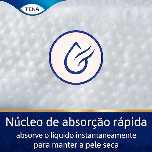 Núcleo de absorção rápida – os pensos absorvem rapidamente o líquido para manter a sua pele seca