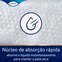 Núcleo de absorção rápida – os pensos absorvem rapidamente o líquido para manter a sua pele seca