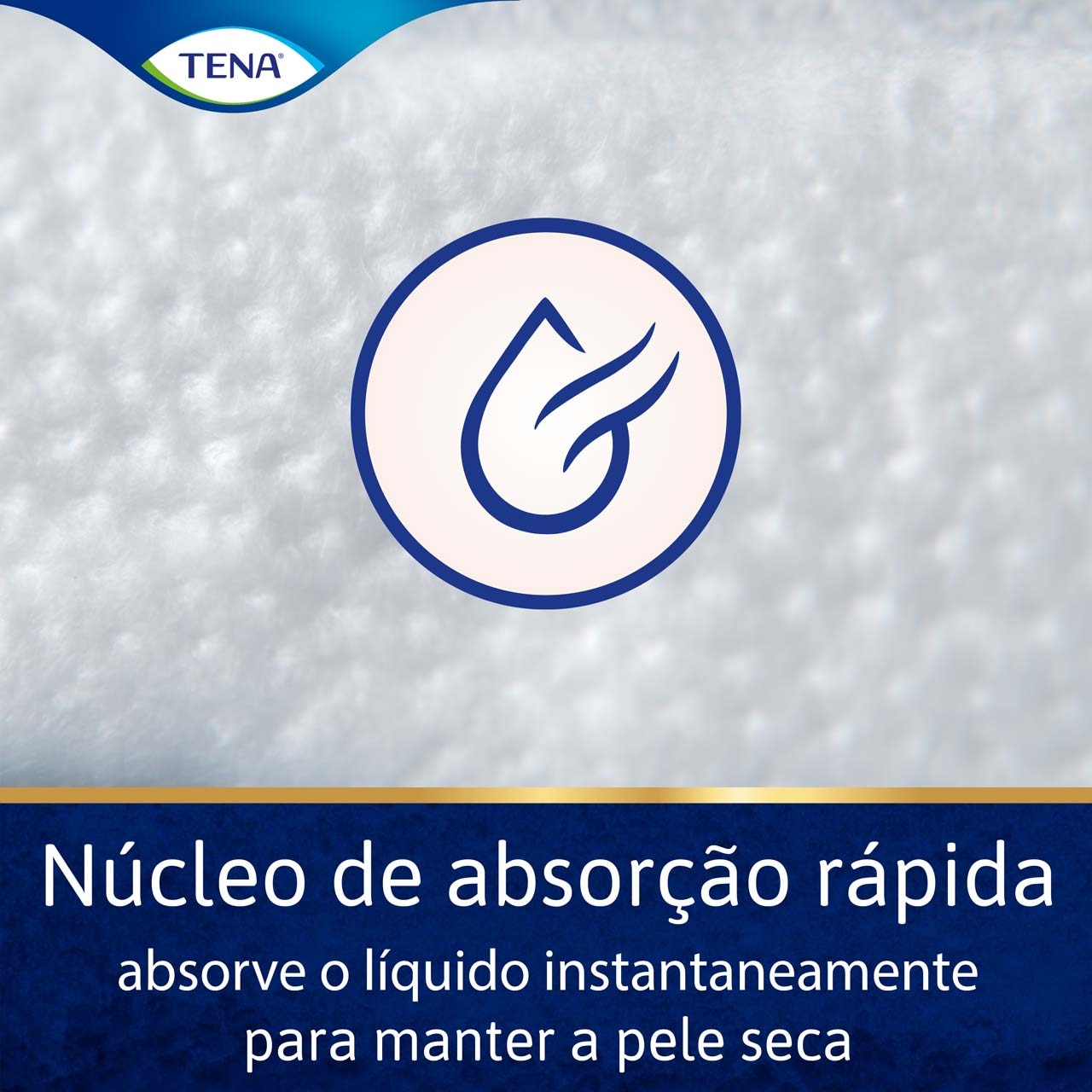 Núcleo de absorção rápida para manter a pele seca