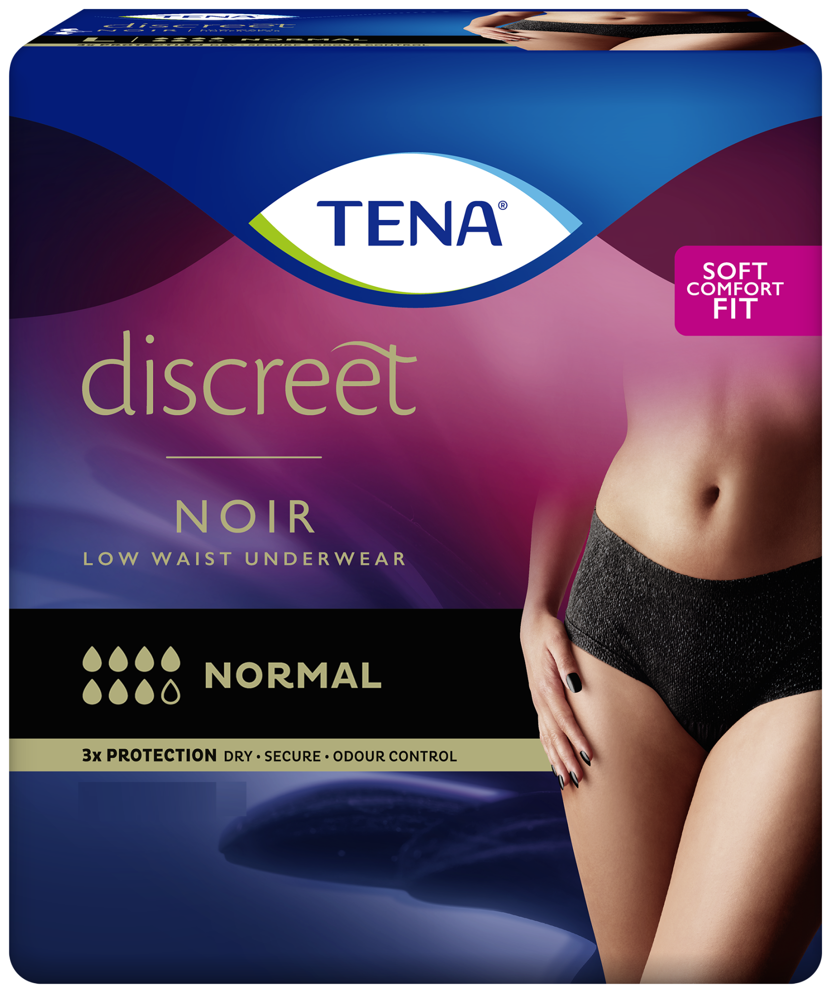 TENA Pants Discreet  Womens Incontinence Underwear Fashionable Black
