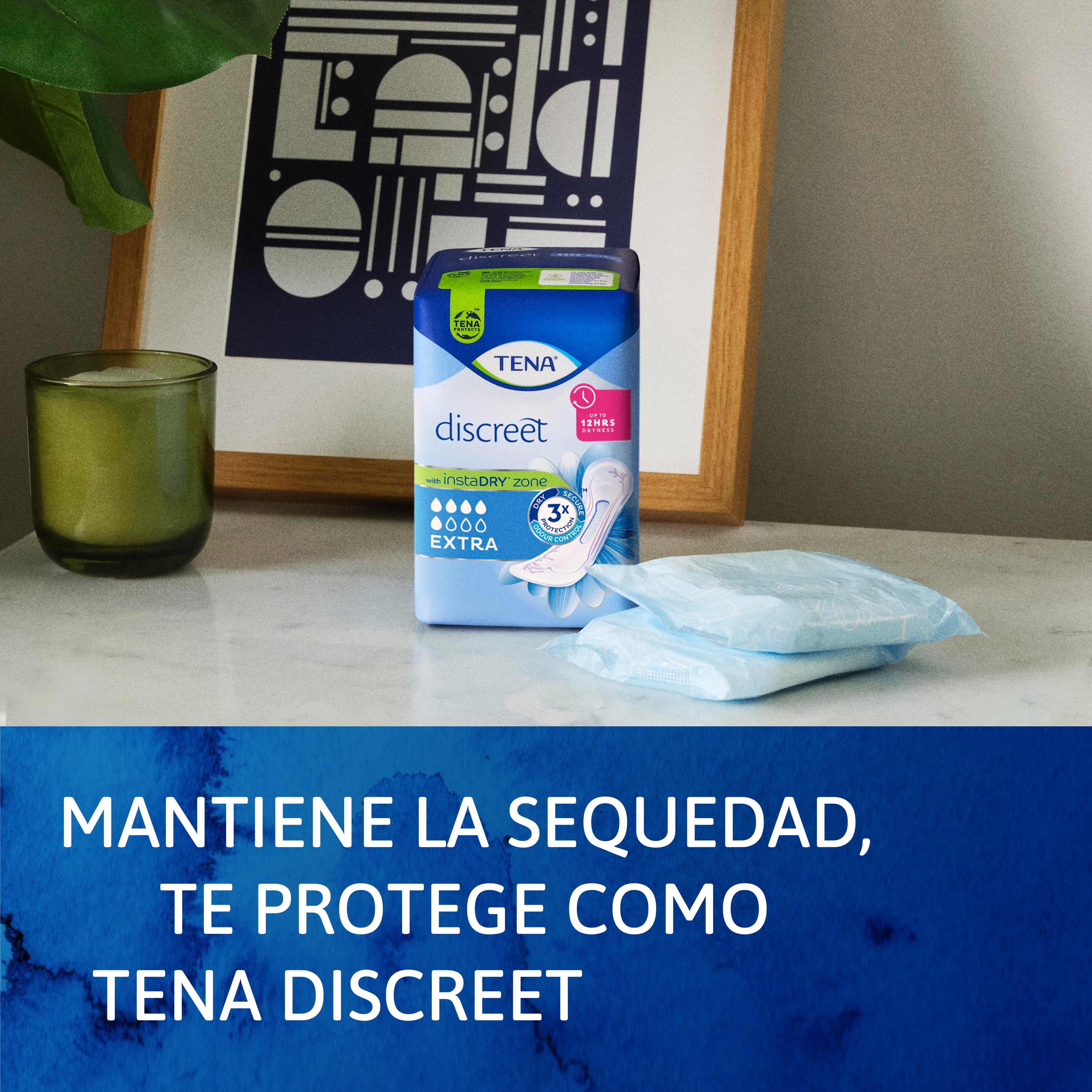 Mantiene la sequedad, te protege como TENA Discreet