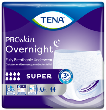 Culottes de nuit entièrement respirantes TENA ProSkin Overnightmc Super avec protection en position couchée