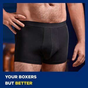 I tuoi soliti boxer, ma migliori, grazie alla protezione incorporata contro le piccole perdite