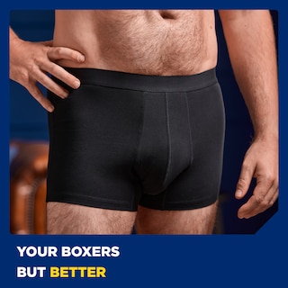 I tuoi soliti boxer, ma migliori, grazie alla protezione incorporata contro le piccole perdite