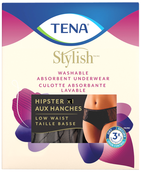 Stylish Washable Incontinence underwear for light incontinence in Hipster style