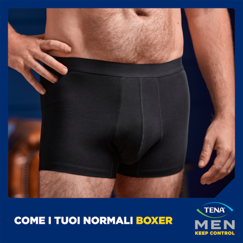 Come i tuoi normali boxer, ma con protezione integrata che protegge da gocce e piccole perdite di urina