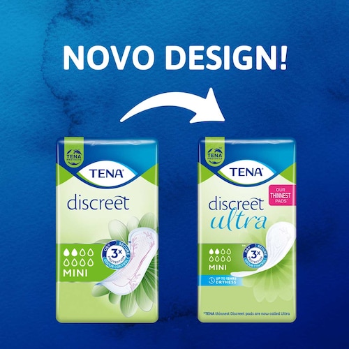 Novo design! TENA Discreet Ultra Mini