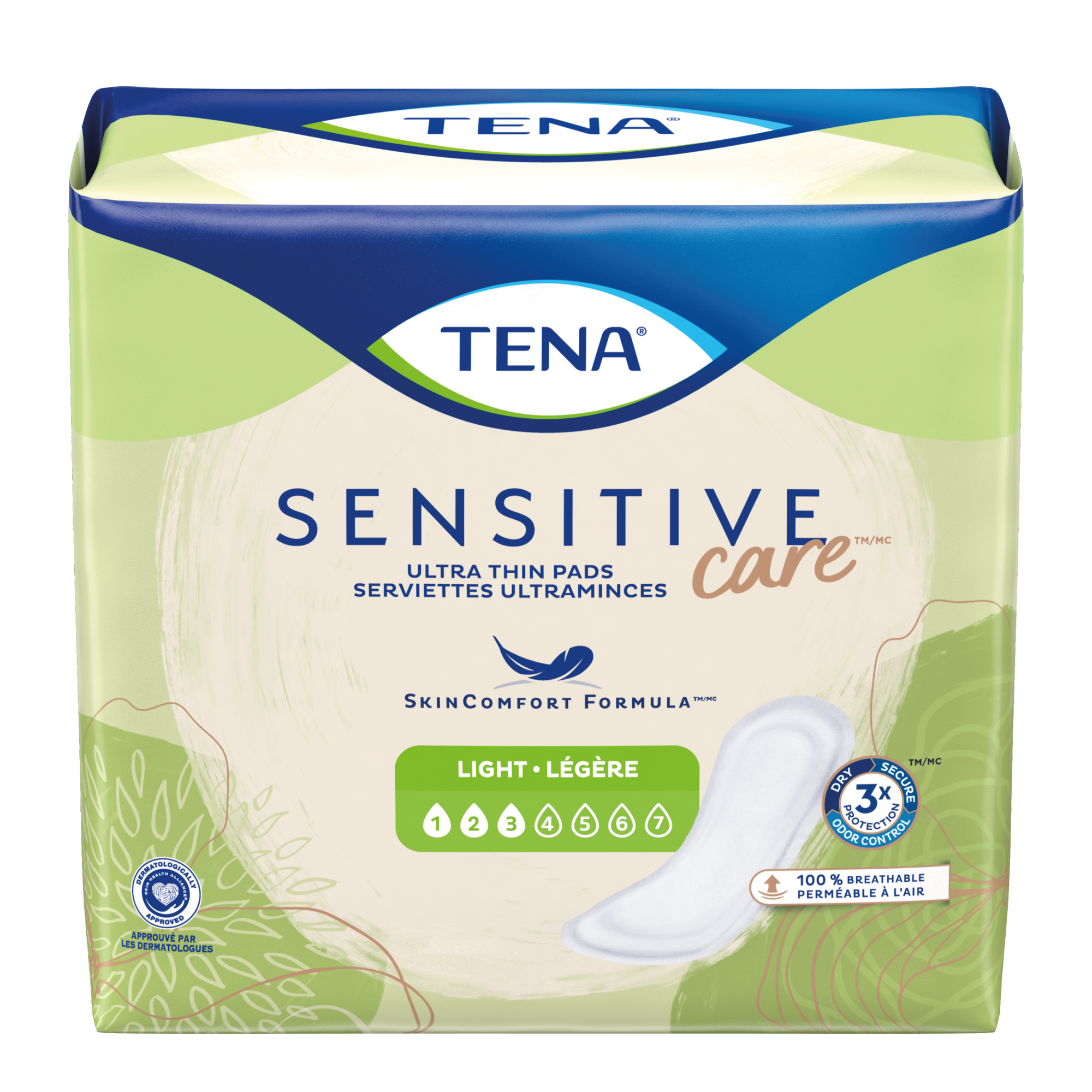 TENA Sensitive CareMC ultramince à absorption légère | Serviettes d’incontinence