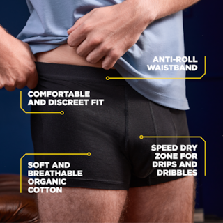 I lati positivi dei boxer assorbenti lavabili TENA Men