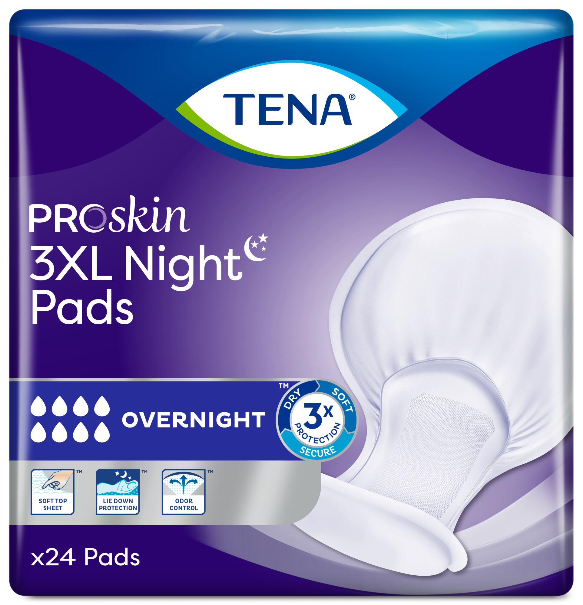 Incontinence Liner TENA ProSkin™ Night Super 27 Inch Length Heavy