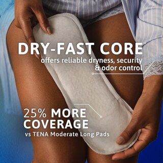 TENA Sensitive Care Pads with Dry Fast Core™ offers reliable dryness, security & odor control