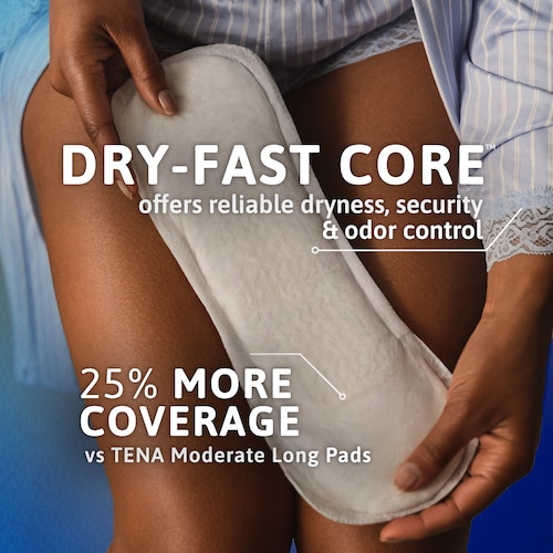 TENA Sensitive Care Pads with Dry Fast Core™ offers reliable dryness, security & odor control