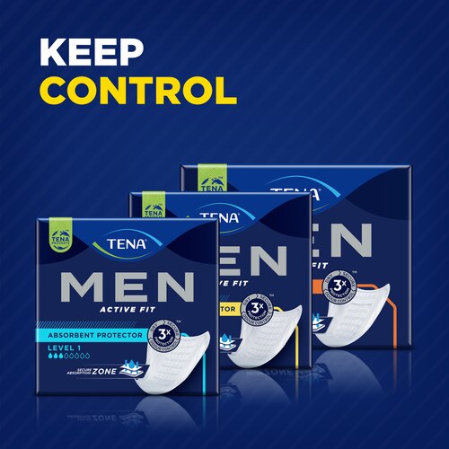 TENA Men Protections Absorbantes Niveau 1 Incontinence Homme - Pour Fuites  Urinaires Légères - 96 Protections (Pack 1 mois) 12 unités (Lot de 8)