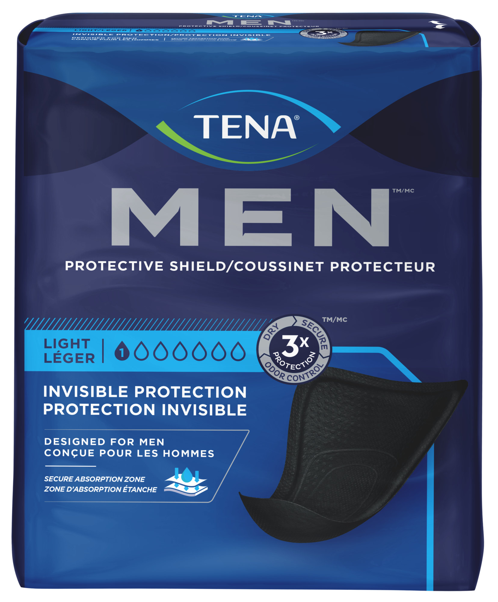 Pack shot of TENA Men Protective Shield Light