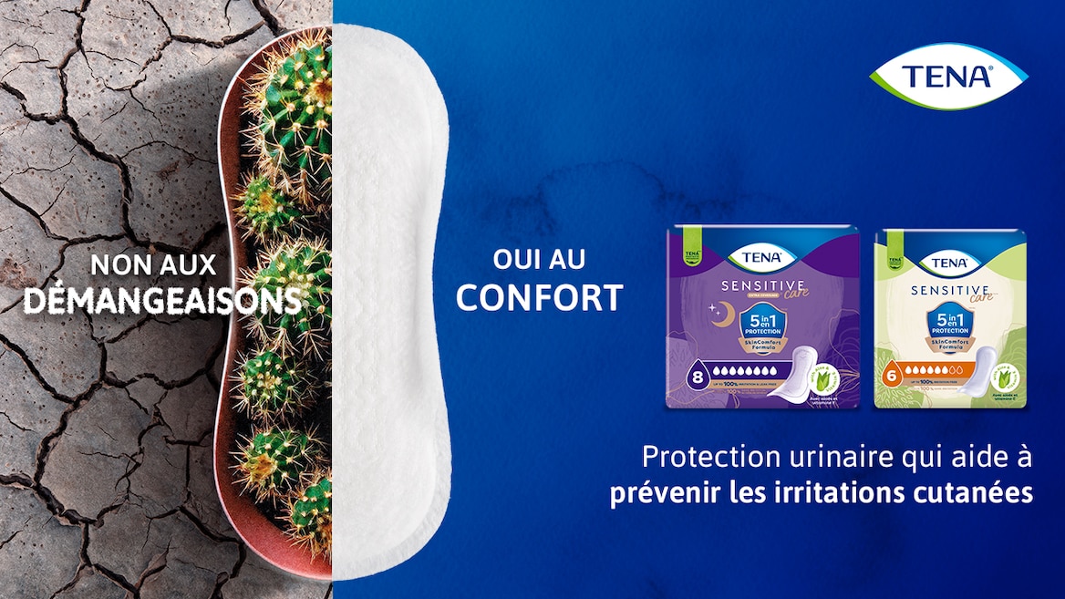 Les toutes premières serviettes pour fuites urinaires avec notre SkinComfort FormulaMC