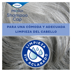 TENA ProSkin Gorro Champú permite limpiar el cabello cómodamente sin necesidad de aclarado