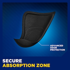 Product illustration of TENA Men Protective Shield Light with the caption "secure absorption zone"
