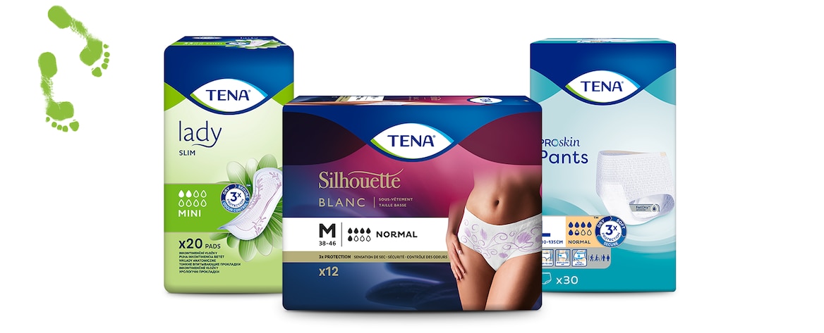 Пакети TENA Lady Slim Mini, TENA Silhouette Normal и TENA Proskin Pants Normal