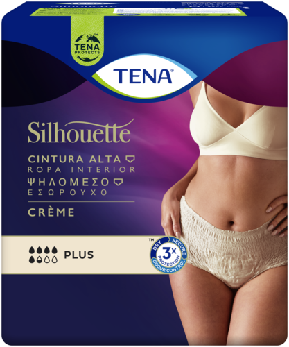 TENA Silhouette: ropa femenina la incontinencia cintura alta en un elegante tono crema