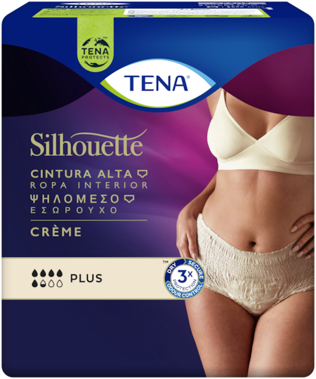 Juramento alfiler persecucion TENA Silhouette Plus Cintura Alta Crème - Mujeres - TENA  Directo|productos-mujeres