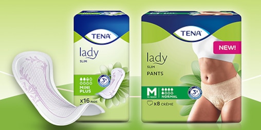 Зображення продуктів TENA Lady Slim та TENA Pants