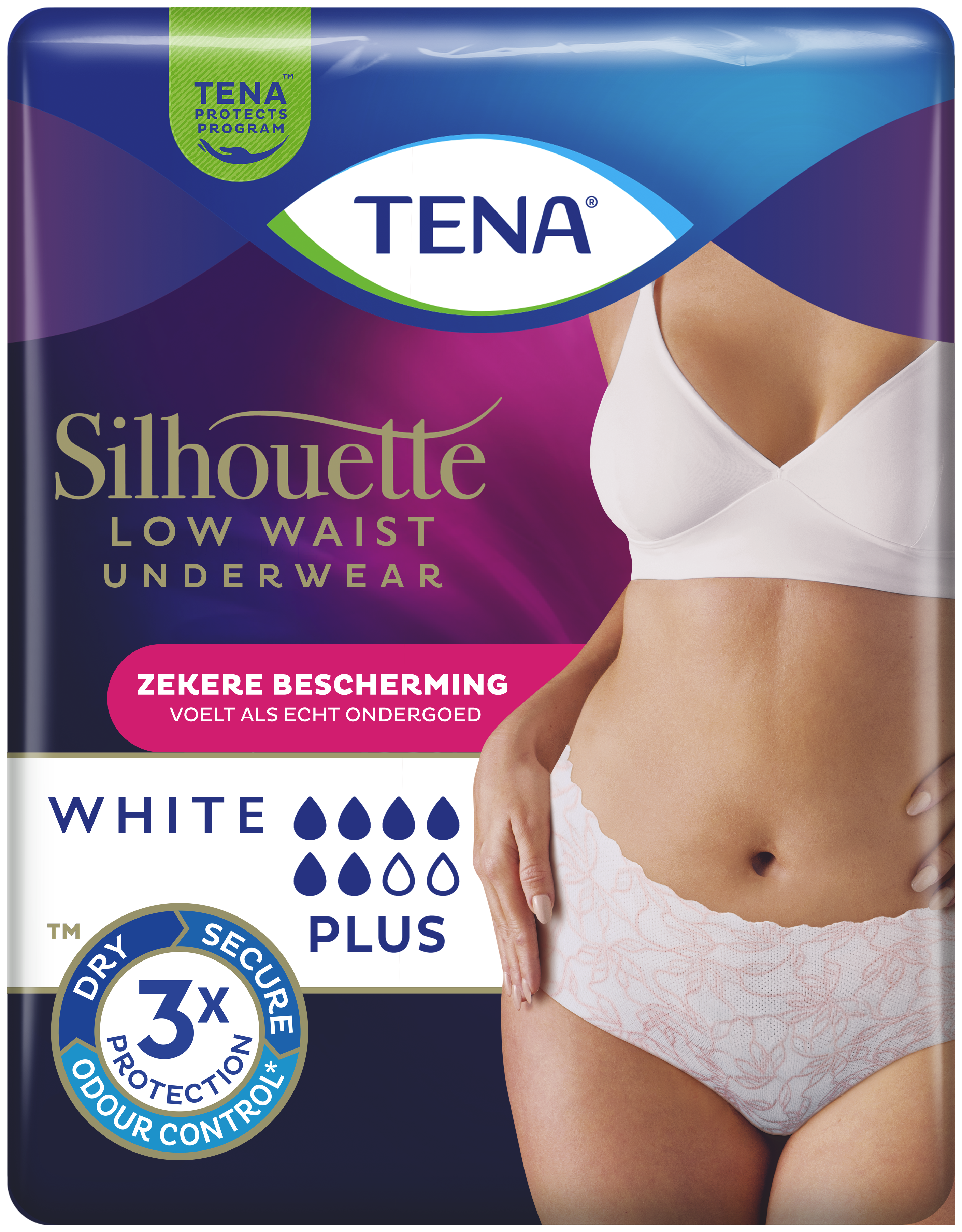 TENA Silhouette Plus Low Waist Wit | Incontinentieondergoed