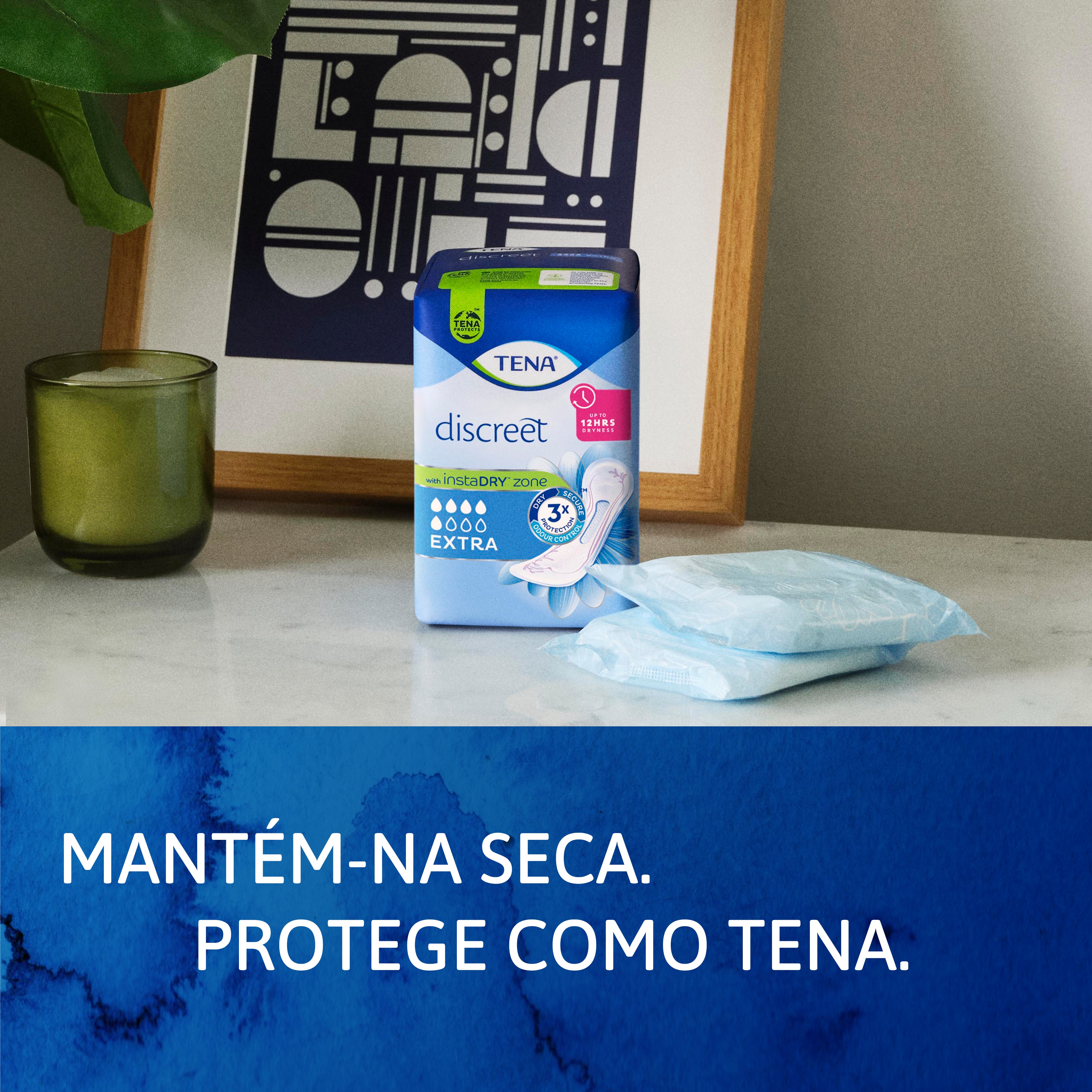 Mantém-na seca. Protege como TENA.